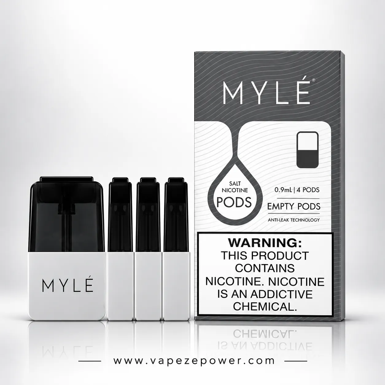 MYLE Empty Pods for MYLE V4 UAE MYLE Empty Pods for MYLE V4 UAE | 0.9ml 1.8Ω 4PCS