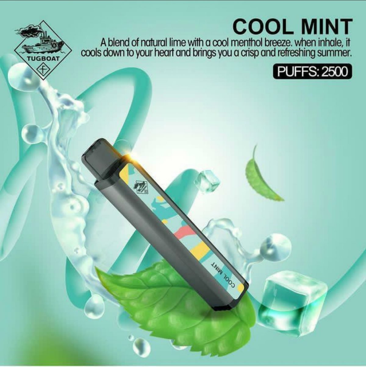 Tugboat XXL Disposable Vape- Cool Mint 2500 Puffs