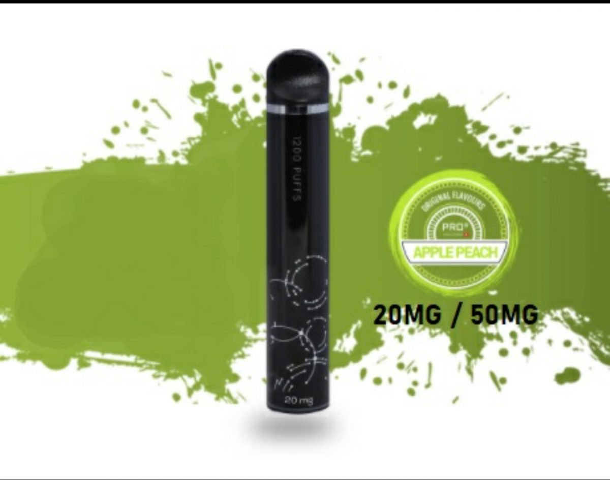 THE PRO CIG DISPOSABLE POD DEVICE - SWISS DESIGN APPLE PEACH FLAVOUR