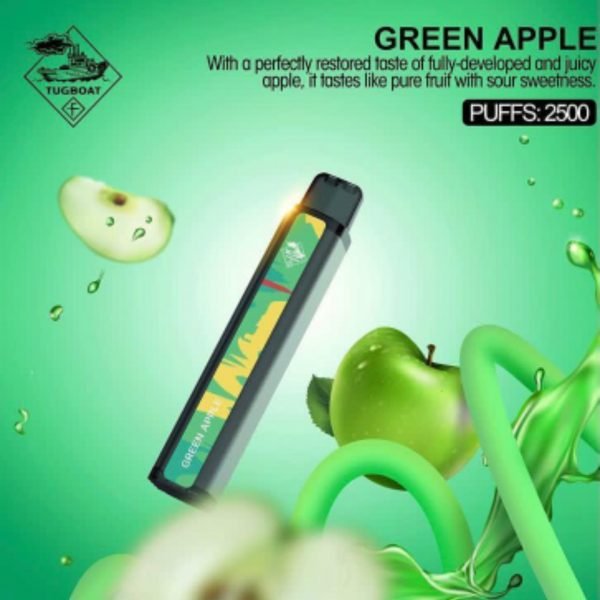 Tugboat XXL Disposable Green Apple 2500 Puffs