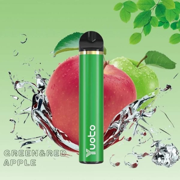 Yuoto disposable vape Green and Red Apple flavour