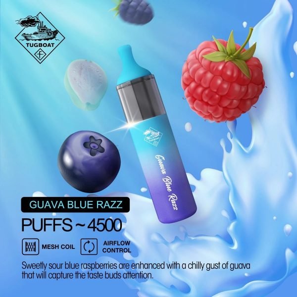 Tugboat EVO 4500 Puffs Disposable Vape Guava Blue Razz Flavours