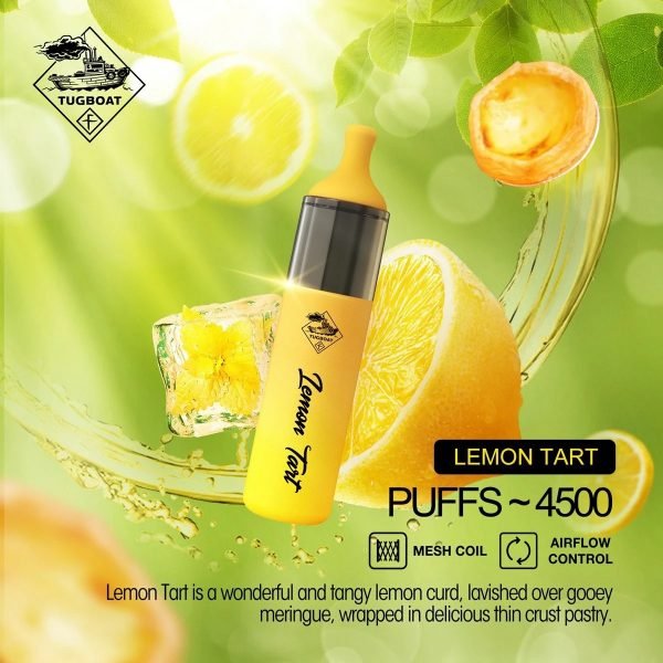 Tugboat EVO 4500 Puffs Disposable Vape Lemon Tart Flavours