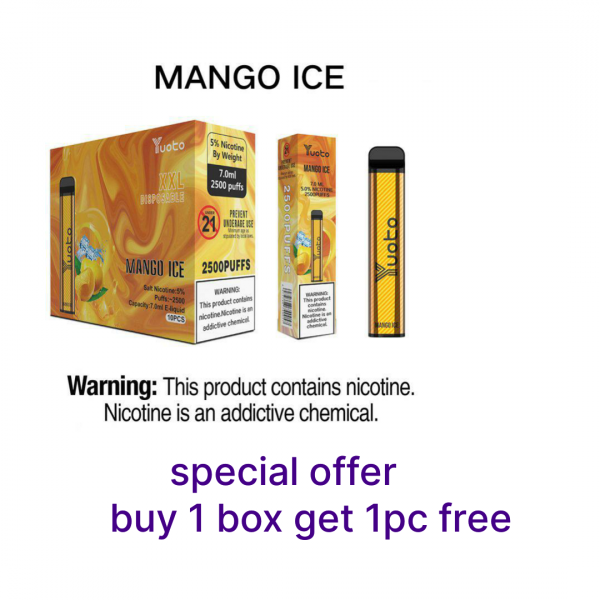 Yuoto XXL 2500 Puffs Mango Ice Flavor Disposable Vape