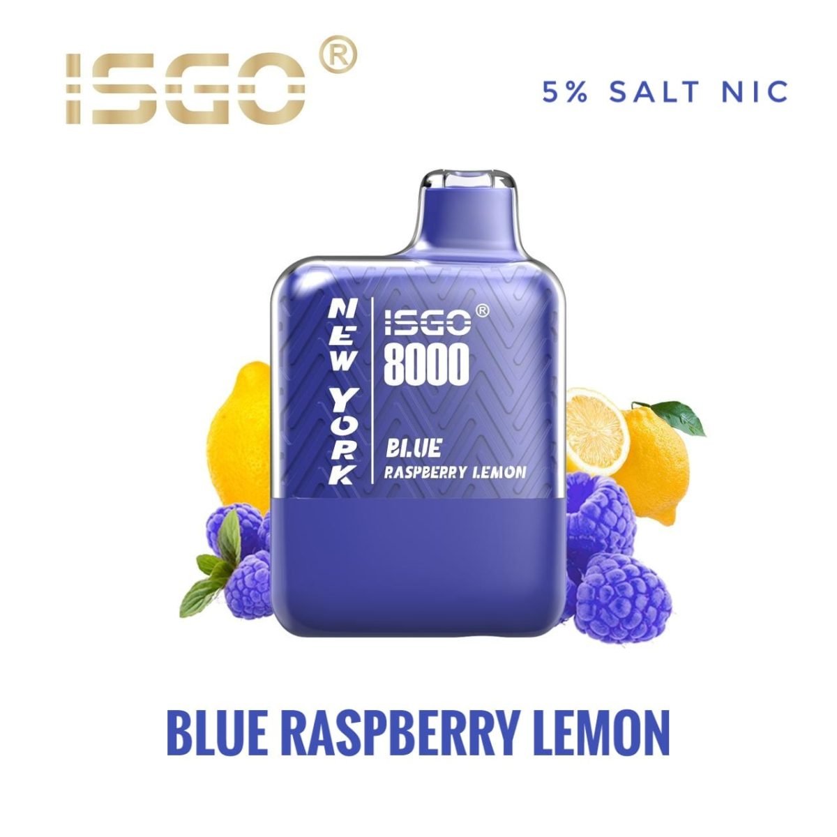 ISGO New York Disposable Vape 8000 Puffs-Blue Raspberry Lemon