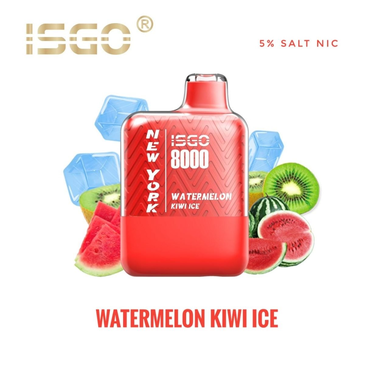 ISGO New York Disposable Vape 8000 Puffs-Watermelon Kiwi Ice