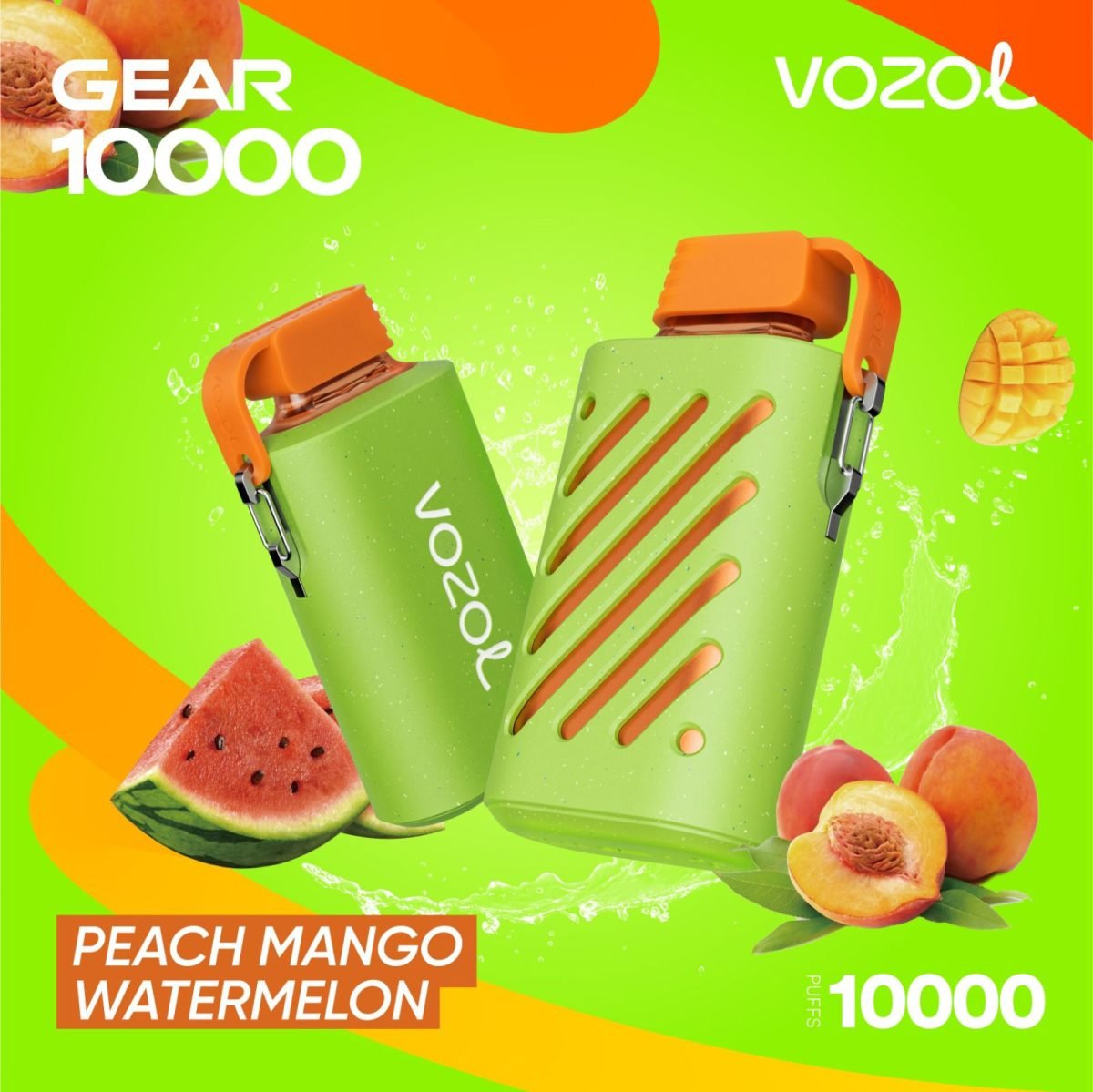 Vozol Gear 10000 Puffs Disposable Vape 50MG- Peach Mango Watermelon