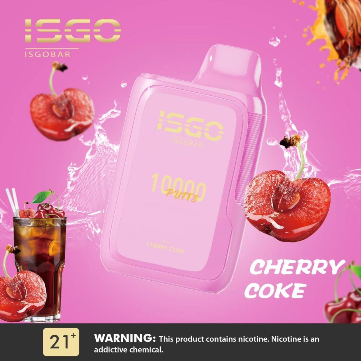 ISGO Bar 10000 Puffs Disposable Vape 50mg- Cherry Coke