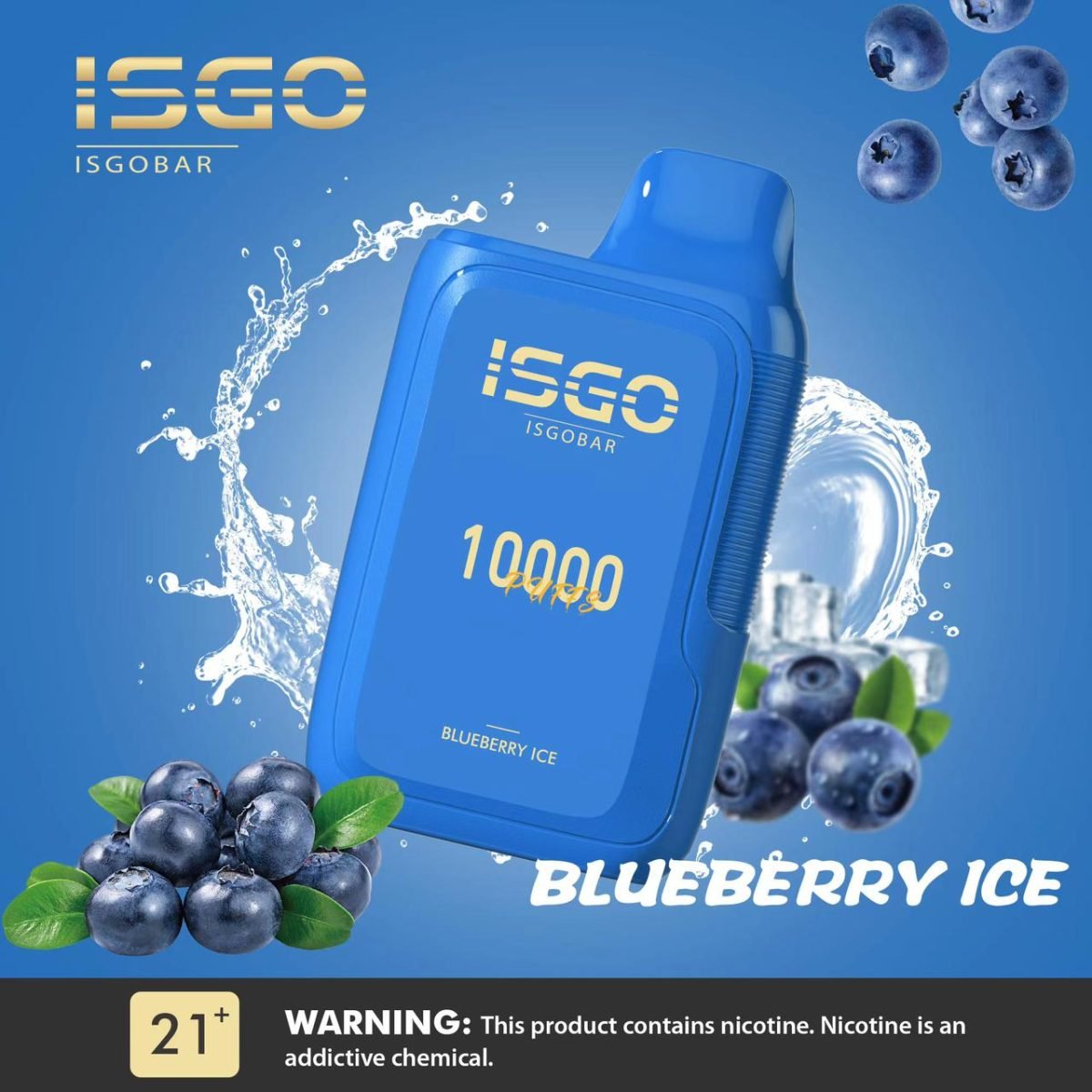 ISGO Bar 10000 Puffs Disposable Vape 50mg- Blueberry Ice