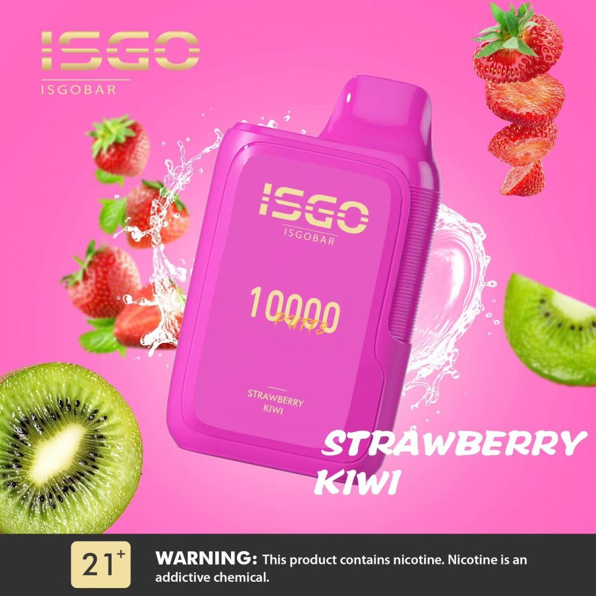 ISGO Bar 10000 Puffs Disposable Vape 50mg- Strawberry Kiwi