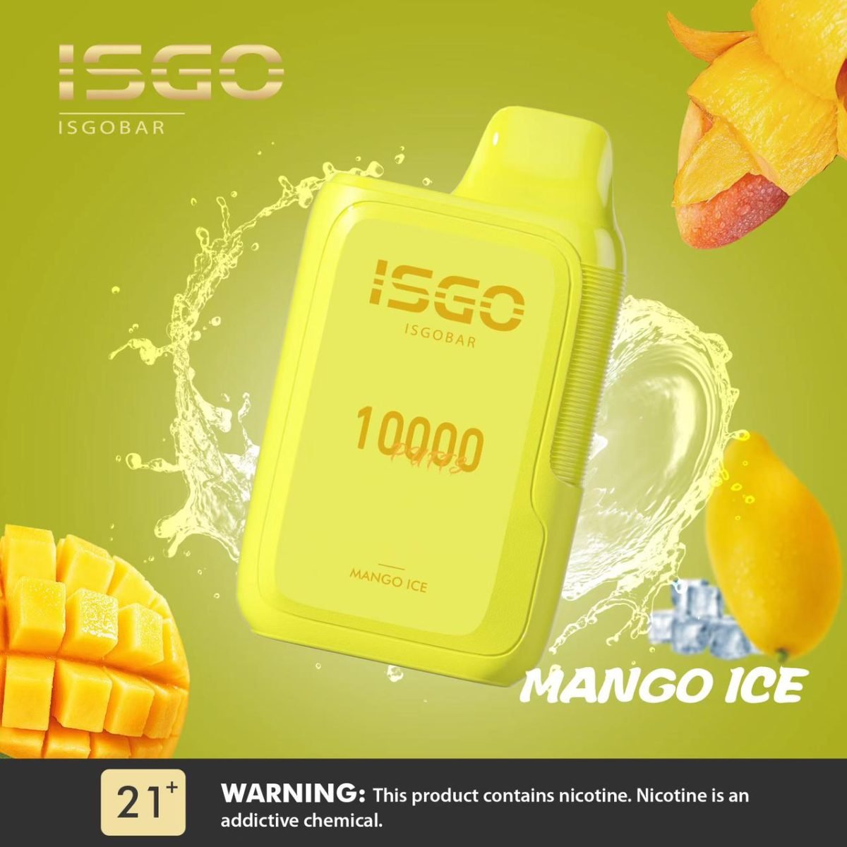 ISGO Bar 10000 Puffs Disposable Vape 50mg- Mango Ice