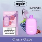 Again U Bar 8000 Puffs Disposable Vape- Cherry Grape