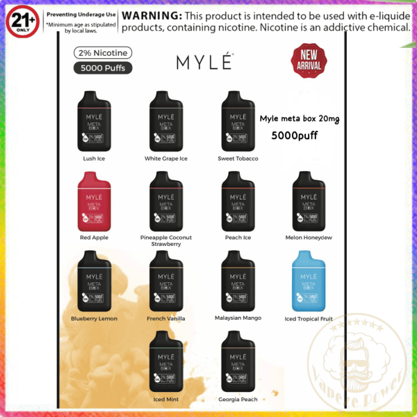 Myle Meta Box 5000 Puffs Disposable Vape 20mg & 50mg