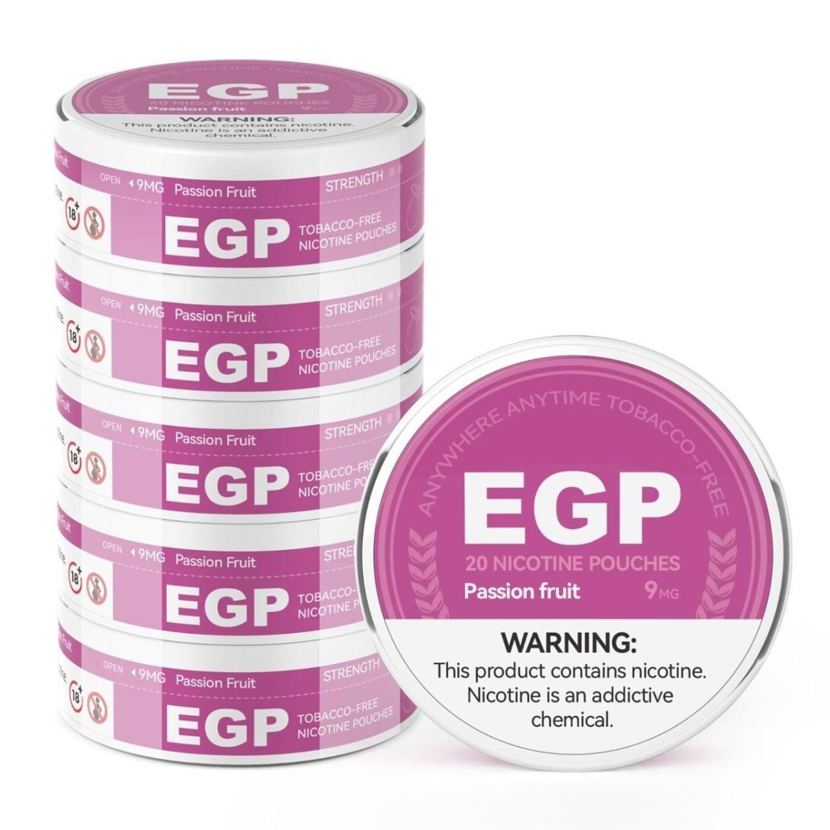 EGP Nicotine Pouches 9mg Nicotine- Passion Fruit