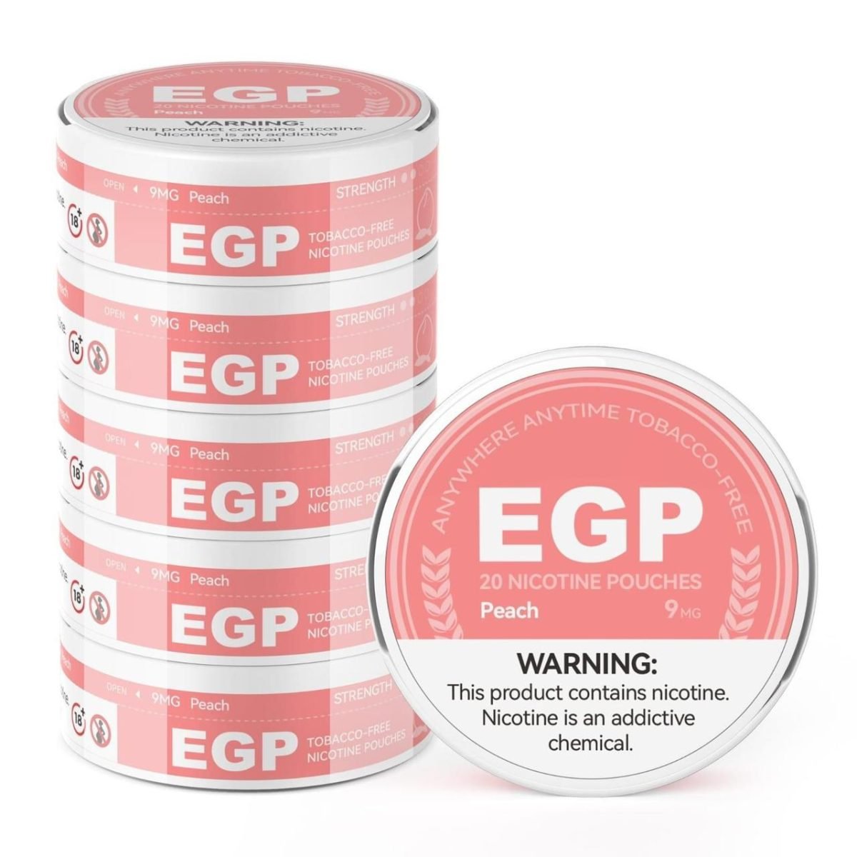 EGP Nicotine Pouches 9mg Nicotine- Peach