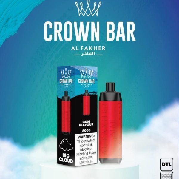 Al Fakher Crown Bar 8000 Puffs 5mg DTL (BIG CLOUD)- Gum Flavour