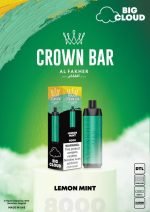 Al Fakher Crown Bar 8000 Puffs 5mg DTL (BIG CLOUD)- Lemon Mint