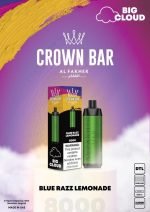 Al Fakher Crown Bar 8000 Puffs 5mg DTL (BIG CLOUD)- Blue Razz Lemonade