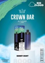 Al Fakher Crown Bar 8000 Puffs 5mg DTL (BIG CLOUD)- Berry Mint