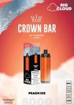 Al Fakher Crown Bar 8000 Puffs 5mg DTL (BIG CLOUD)- Peach Ice