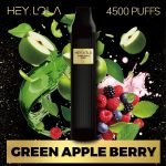 Hey Lola 4500 Puffs Disposable 2% (20mg)- Green Apple Berry