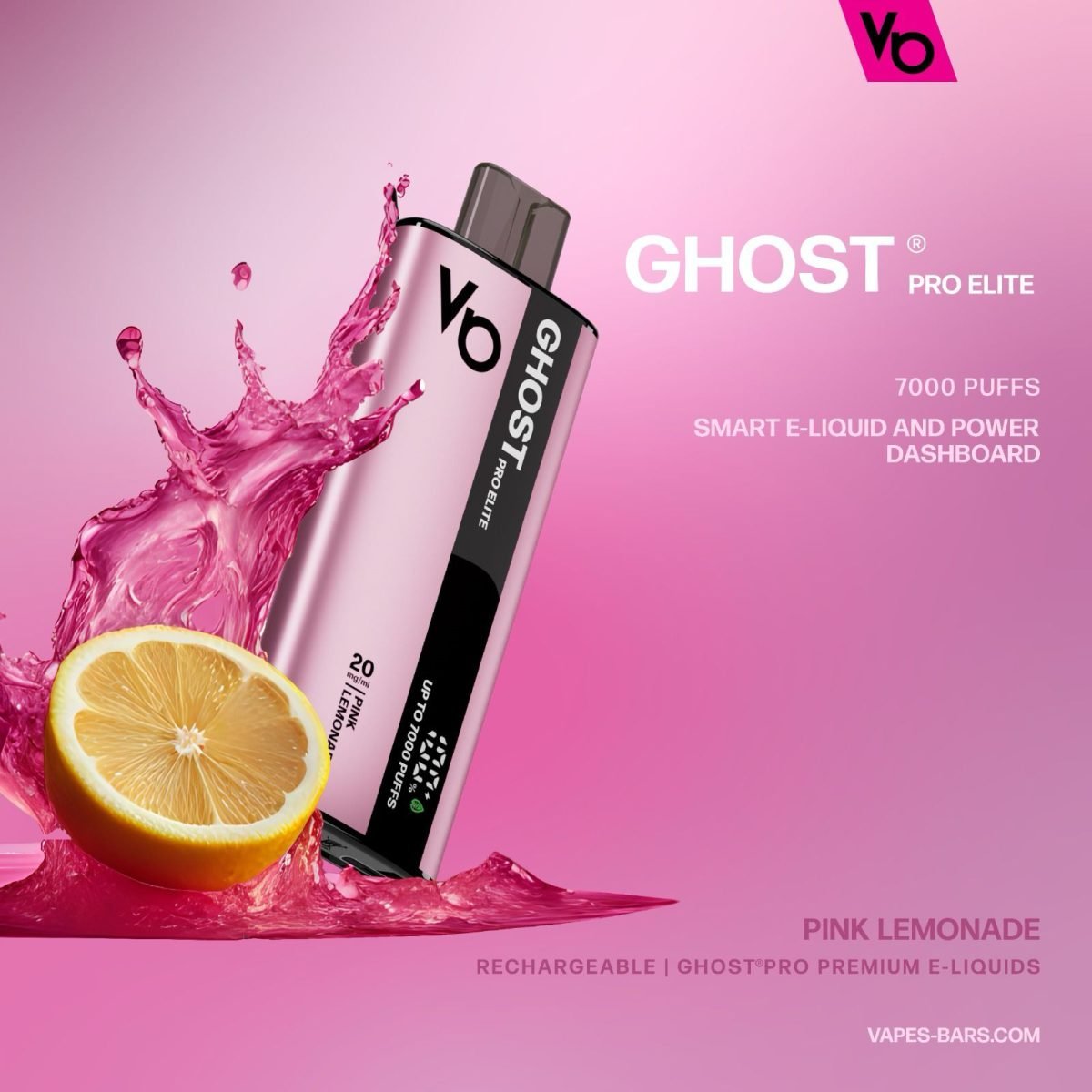 Ghost Pro Elite 7000 Puffs Disposable Vape 20mg- Pink Lemonade