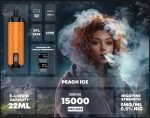 Al Fakher Crown Bar 15000 Puffs Pro Max Disposable Vape- Peach Ice