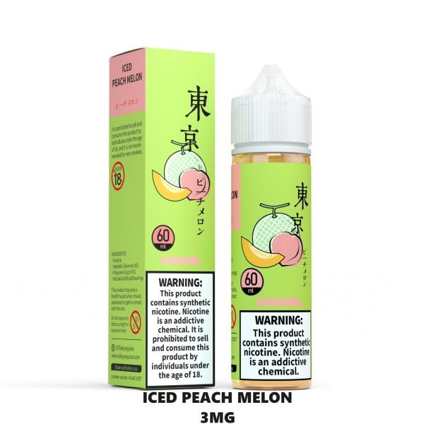 Tokyo E-Liquid 60ml 3mg- Iced Peach Melon