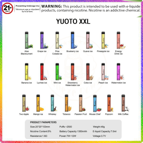 Yuoto XXL 2500 Puffs Disposable Vape