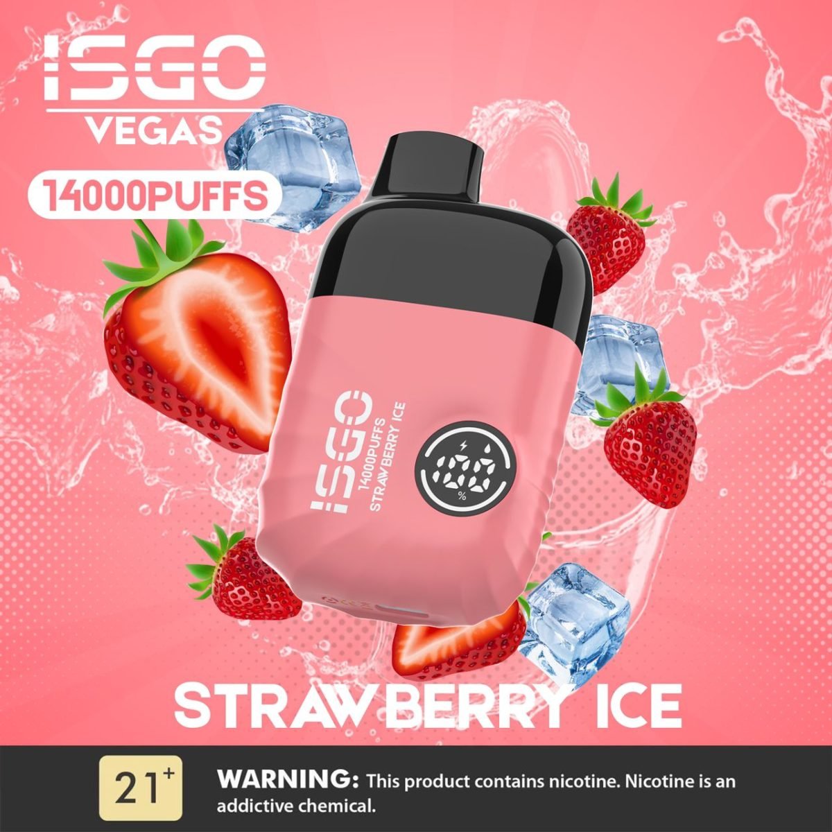 ISGO Vegas 14000 Puffs Disposable Vape- Strawberry Ice