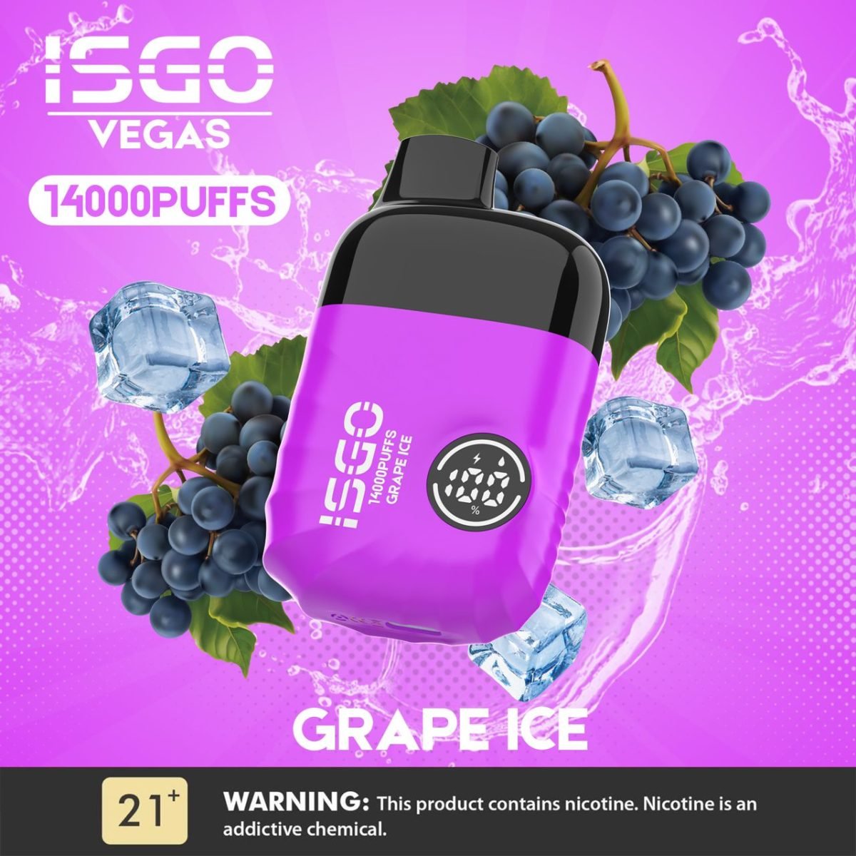 ISGO Vegas 14000 Puffs Disposable Vape- Grape Ice