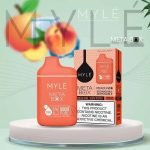 Myle Meta Box 5000 Puffs Disposable Vape 5% nicotine rechargeable- Peach Ice