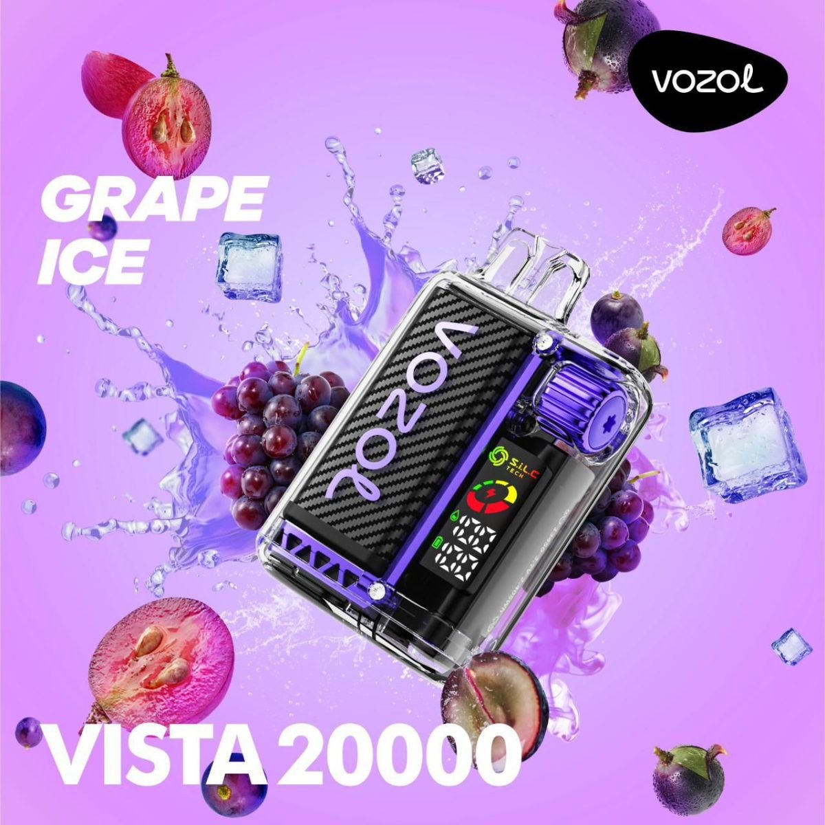 Vozol Vista 20000 Puffs Disposable Vape Rechargeable- Grape Ice