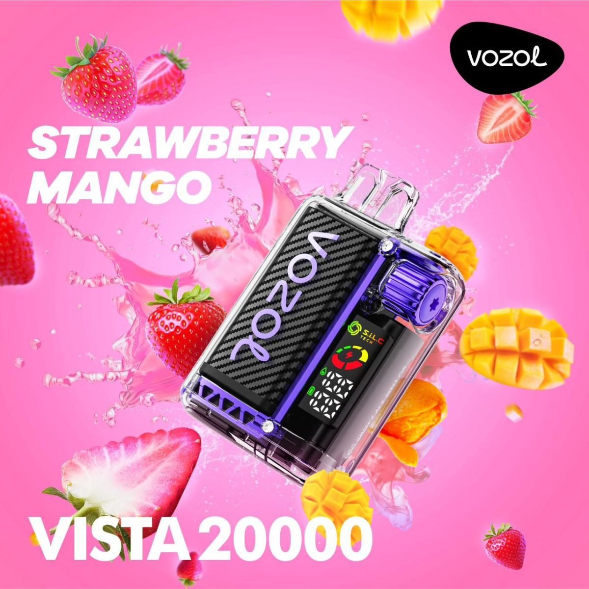 Vozol Vista 20000 Puffs Disposable Vape Rechargeable- Strawberry Mango