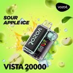 Vozol Vista 20000 Puffs Disposable Vape Rechargeable- Sour Apple Ice