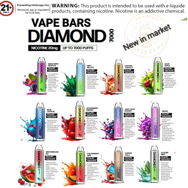 Vape Bars Diamond 7000 Puffs Disposable Vape 20mg