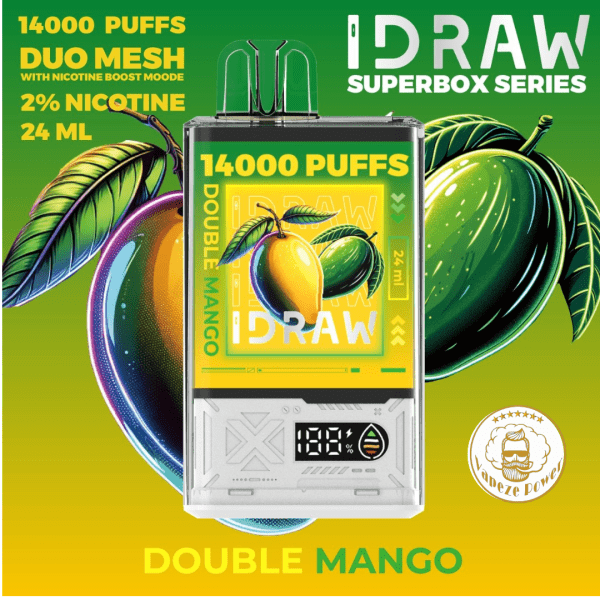 IDRAW Superbox 14000 Puffs Disposable Vape 2% Nicotine- Double Mango