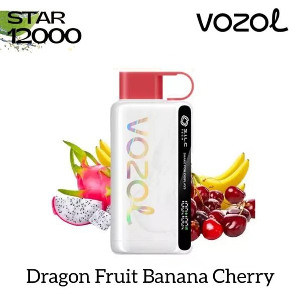 New Vozol STAR 12000 Puffs Vape- Dragon Fruit Banana Cherry