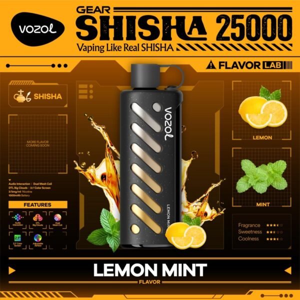 Vozol Gear Shisha 25000 Puffs Disposable Vape- Lemon Mint