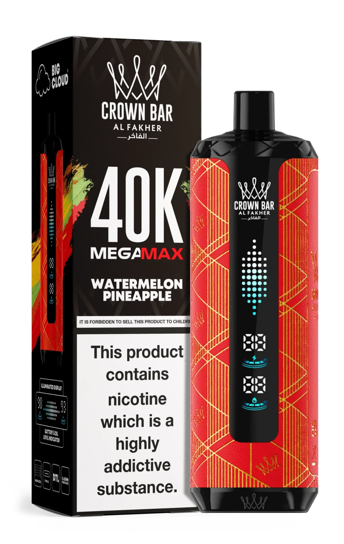 Al Fakher Crown Bar Mega Max 40K Puffs Disposable Vape in UAE - Image 2