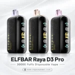 ELF BAR Raya D3 Pro - Blue Razz Ice, Strawberry Watermelon and Grape Ice flavours