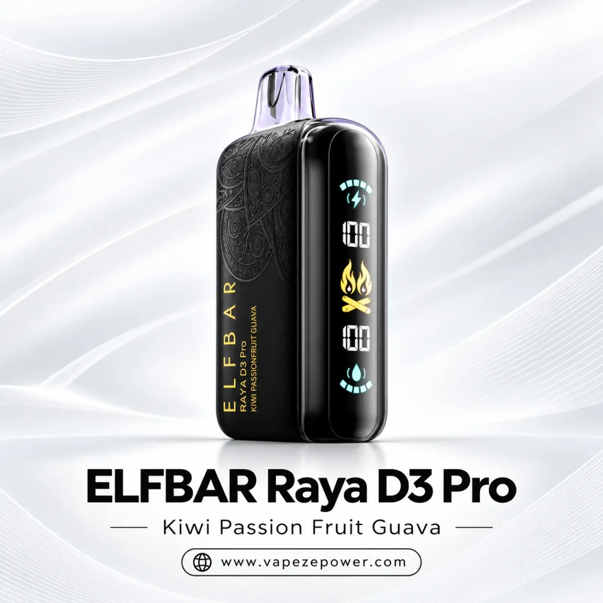 ELFBAR Raya D3 Pro 30000 Puffs Kiwi Passion Fruit Guava disposable vape