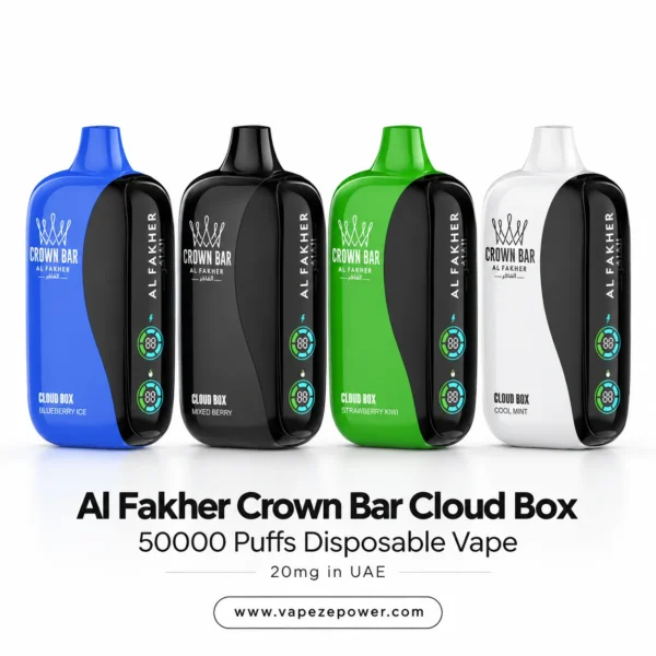 Al Fakher Crown Bar Cloud Box 50000 Puffs disposable vapes flavours