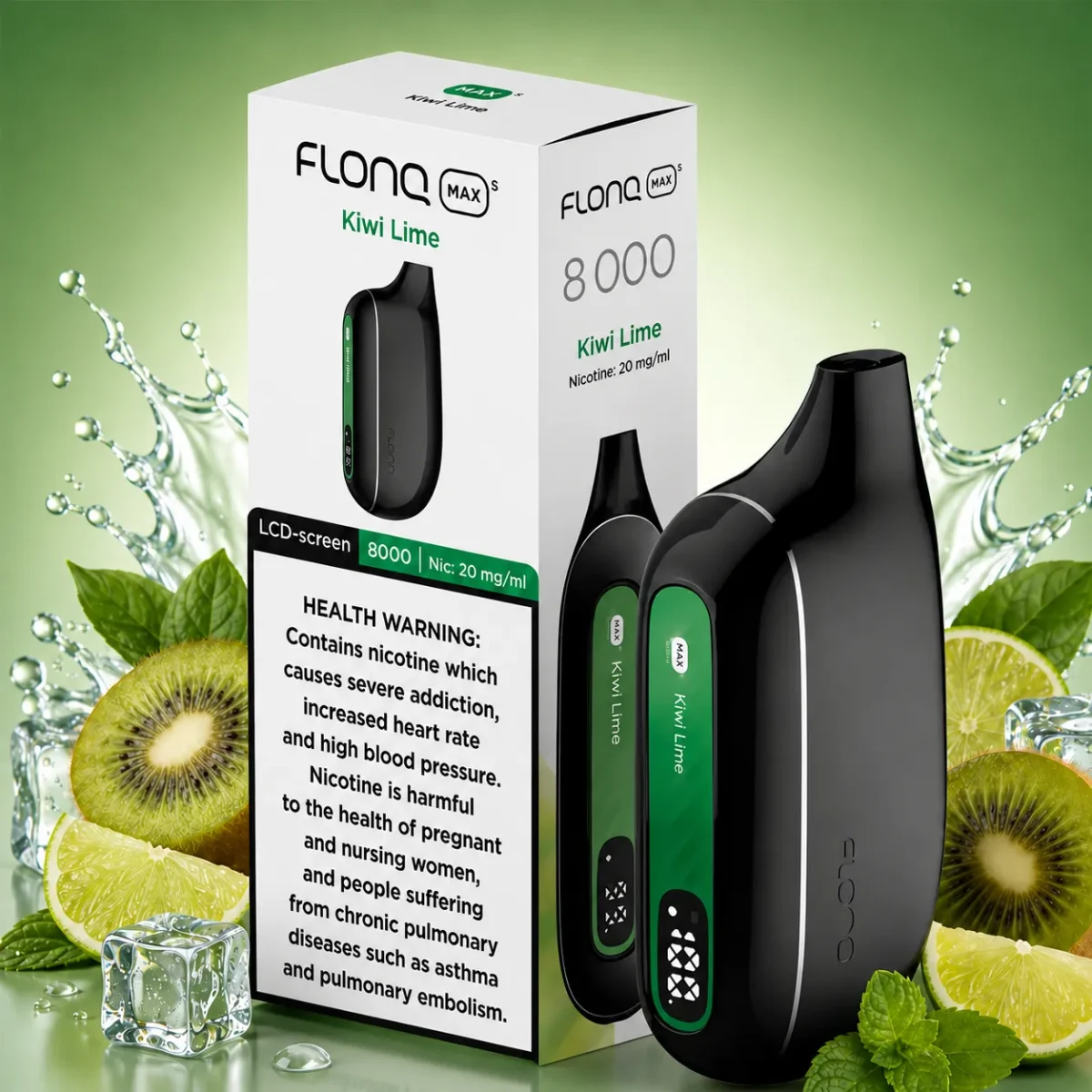 FLONQ Max S 8000 Puffs Kiwi Lime disposable vape