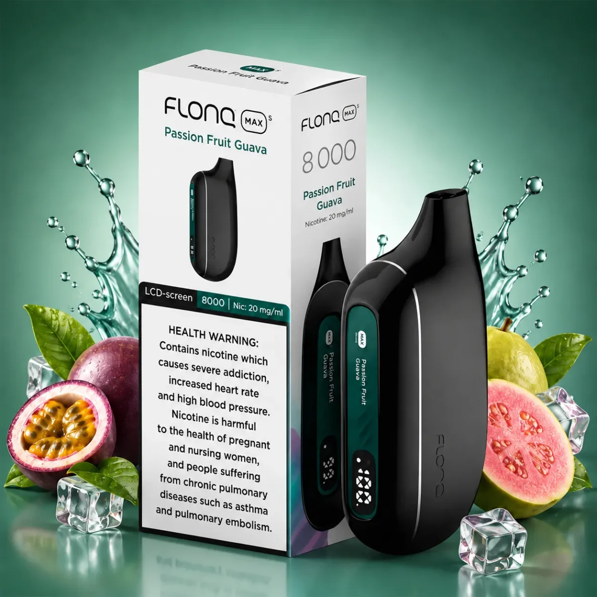 FLONQ Max S 8000 Puffs Passion Fruit Guava disposable vape