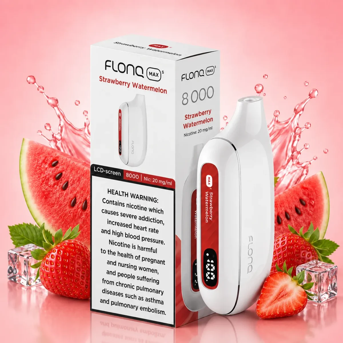 FLONQ Max S 8000 Puffs Strawberry Watermelon disposable vape